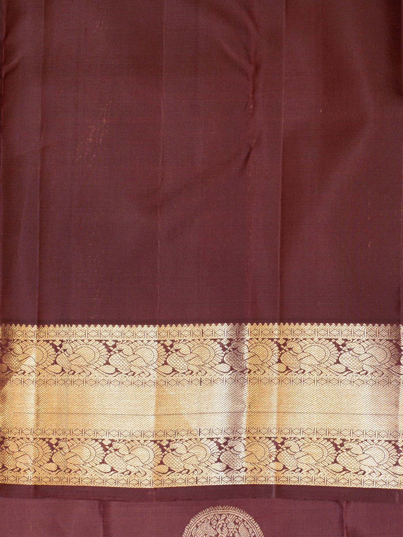 Cinnamon Brown Pure Kanjivaram Silk Saree