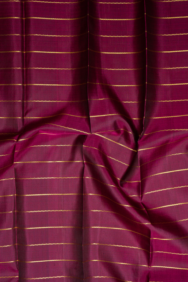 Magenta Stripes Pure Kanchipuram Silk Saree - Clio Silks