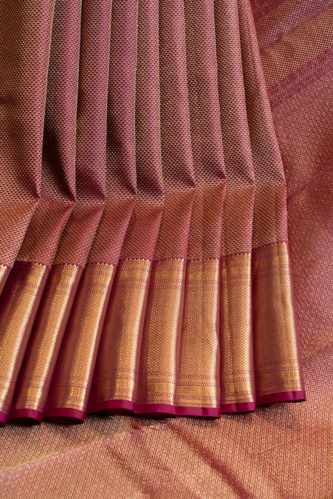 Boysenberry purple brocade pure Kanchipuram silk saree