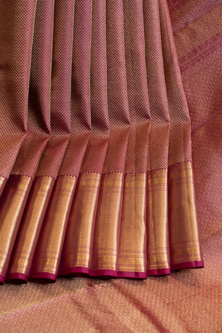 Boysenberry purple brocade pure Kanchipuram silk saree