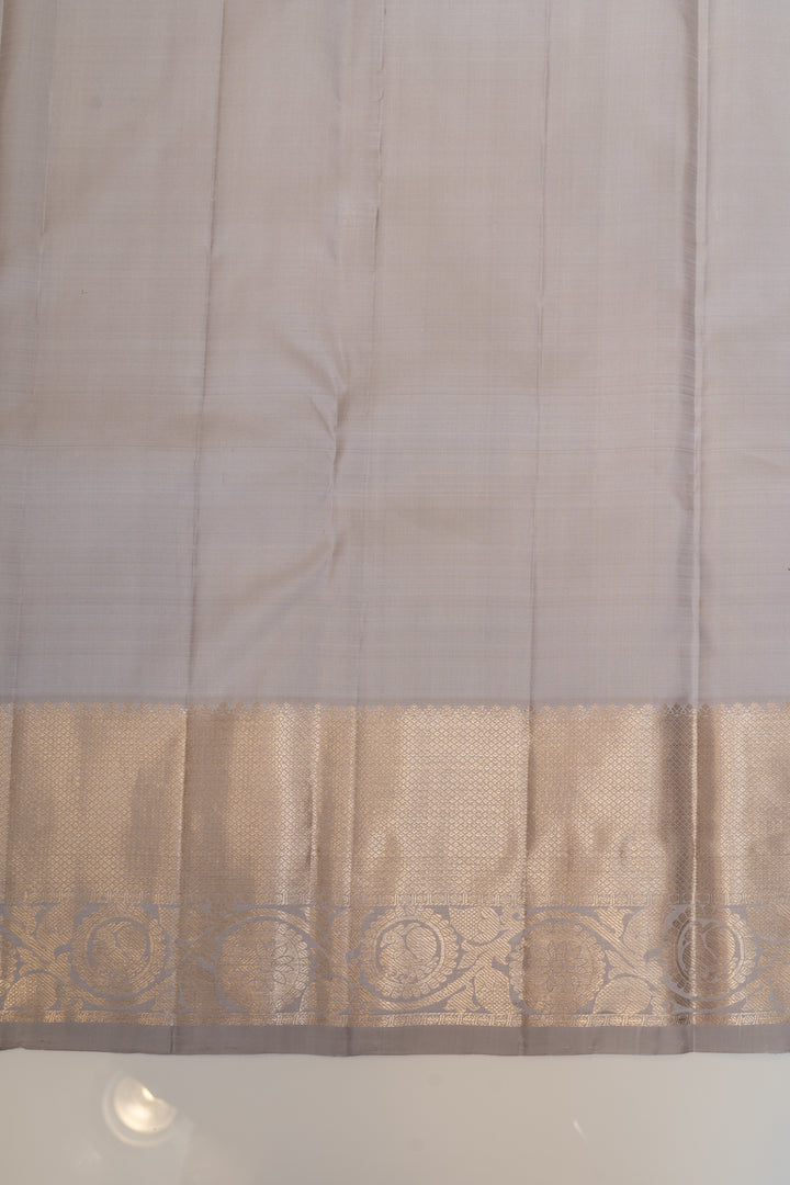 Pastel lavender pure Kanchipuram silk saree