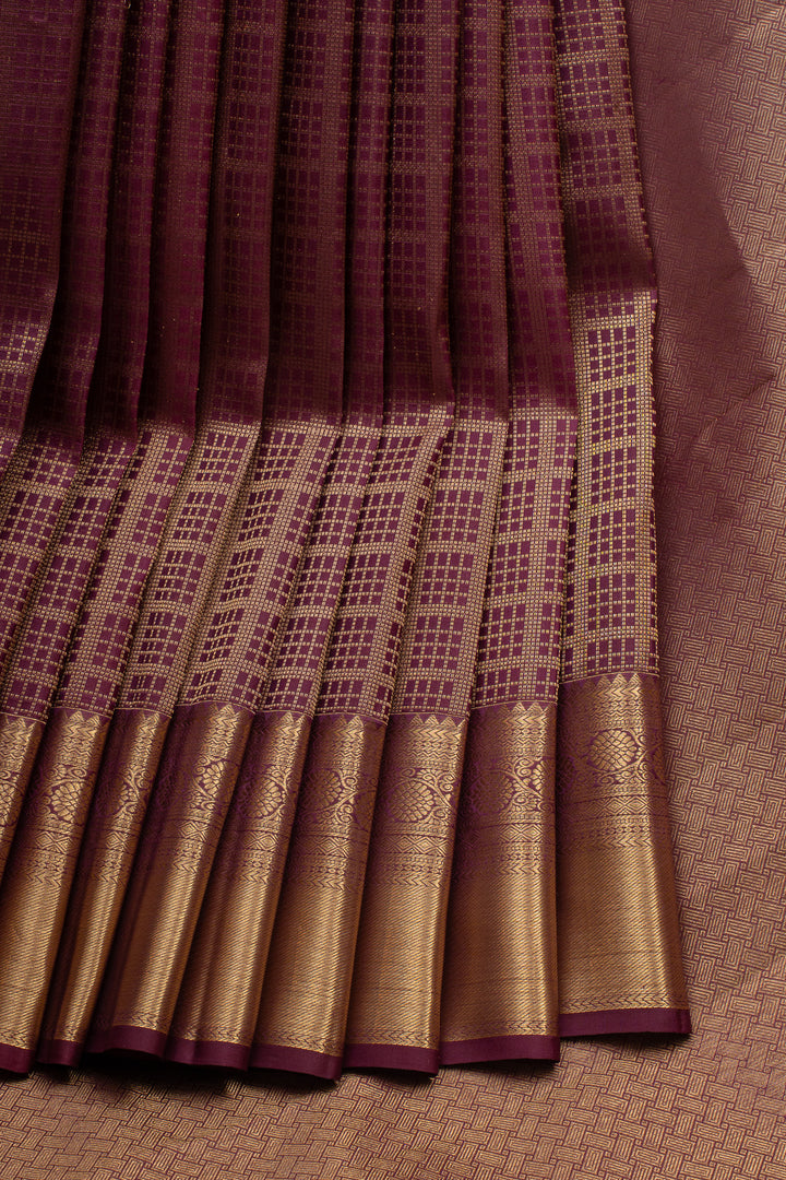 Jamun Purple Brocade Pure Kanchipuram Silk Saree