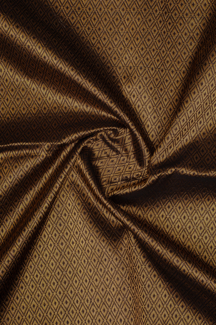 Brown Elephant Motifs Zari Checks Pure Silk Cotton Saree