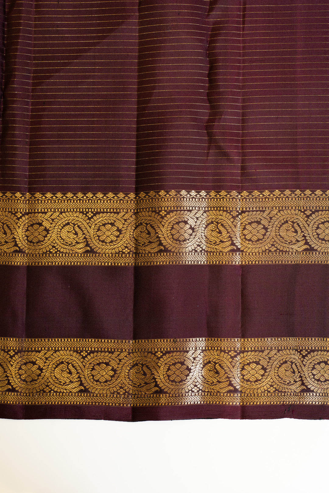 Greyish blue and jamun Vairaoosi traditional pure Kanchipuram silk saree
