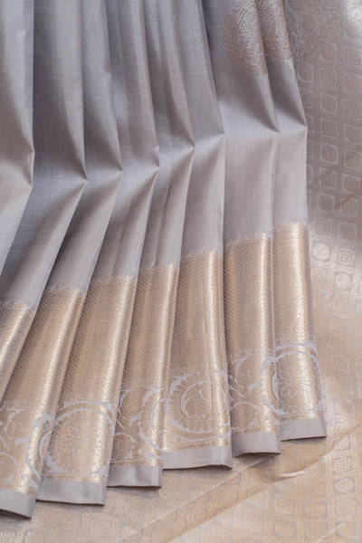 Pastel lavender pure Kanchipuram silk saree