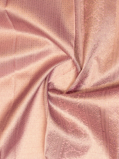 Flamingo Pink Pastel Pure Kanjivaram Silk Saree