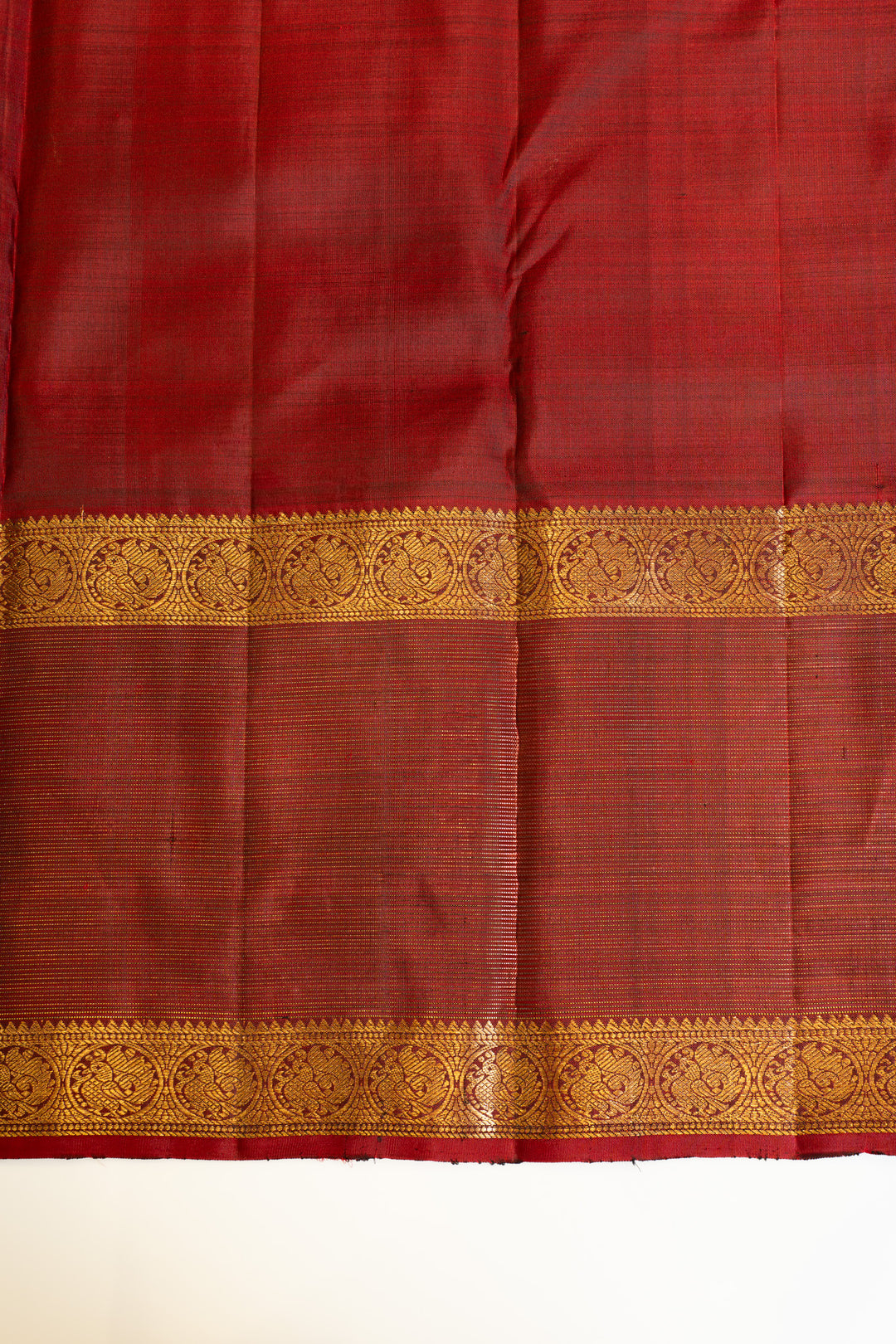 Peacock green and maroon pure Kanchipuram silk saree
