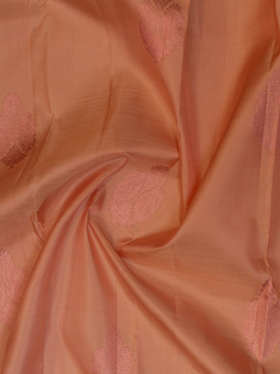 Peach pink pastel&nbsp;Pure Kanchipuram silk saree