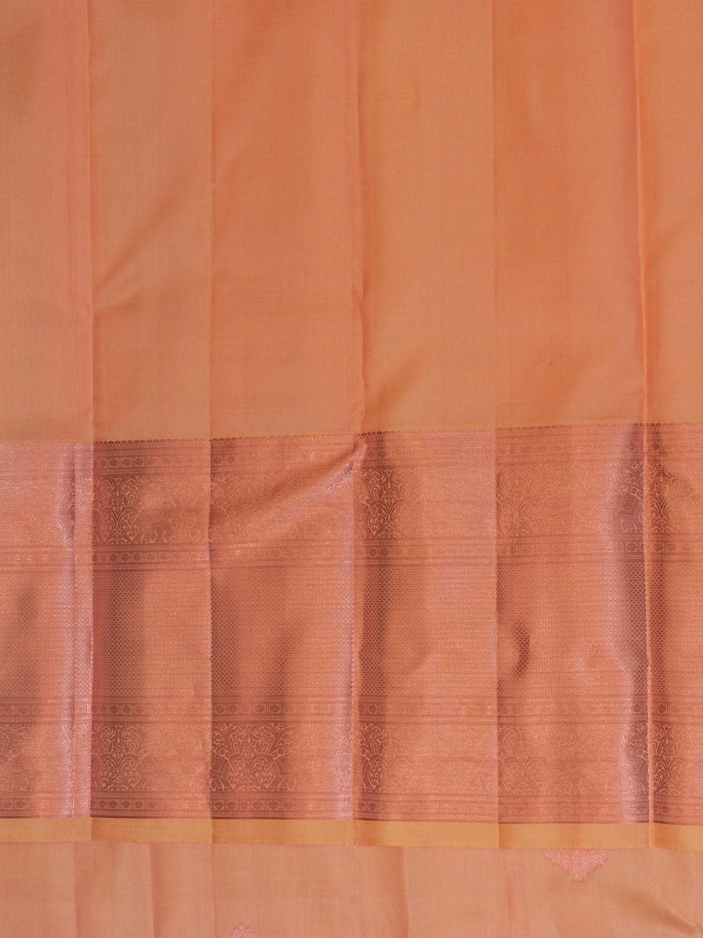 Peach pink pastel&nbsp;Pure Kanchipuram silk saree