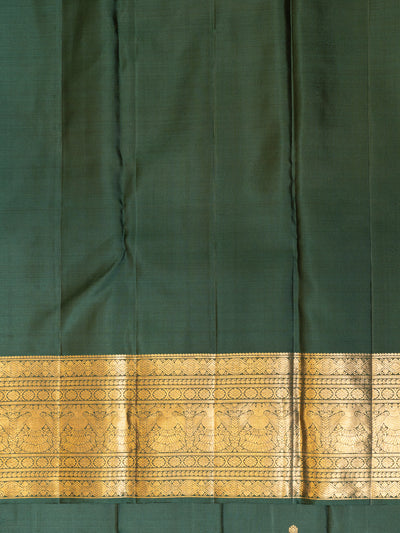 Bottle Green Traditional Pure Kanjivaram Silk Saree