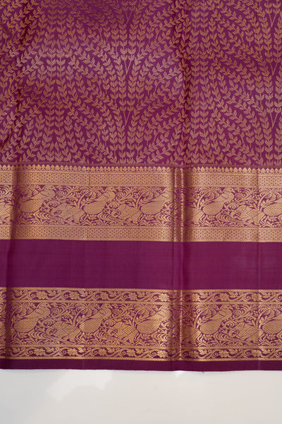 Lilac purple pastel pure Kanchipuram silk saree