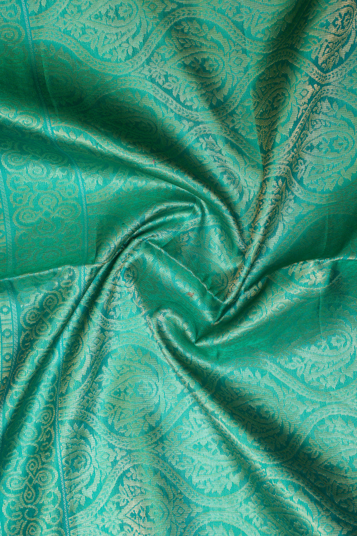 Purple and Cyan Pure Soft Silk Saree - Clio Silks