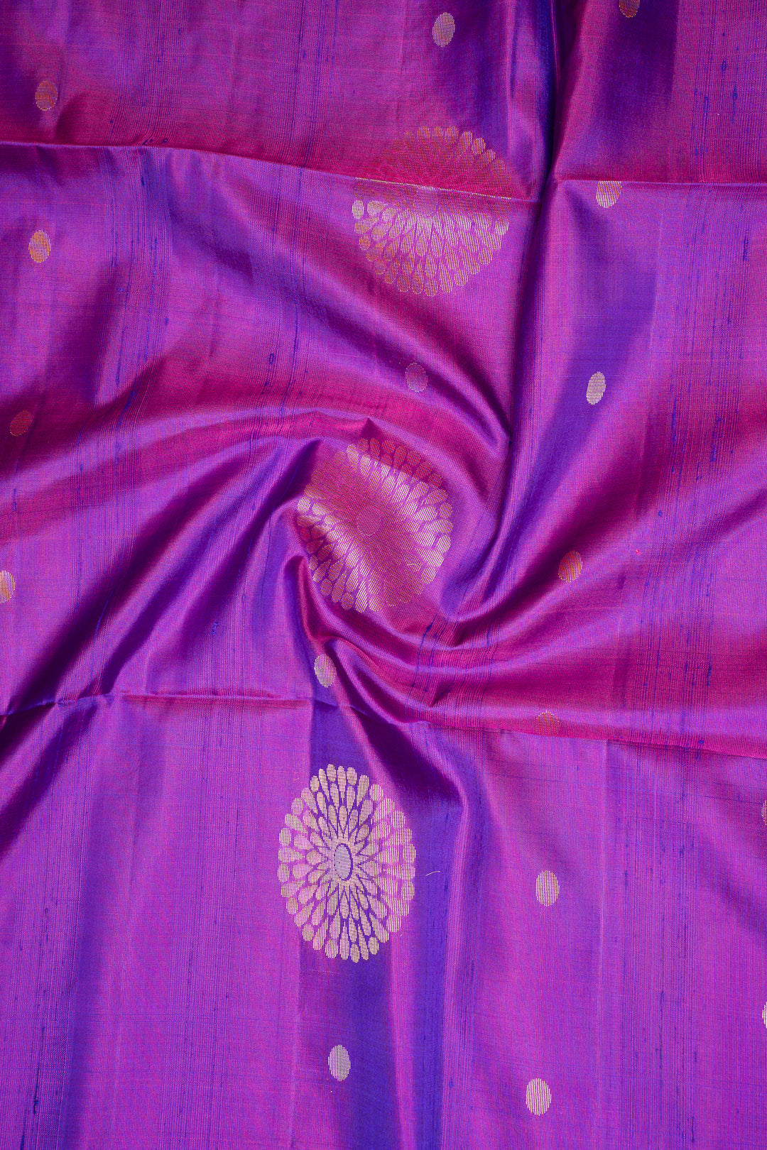 Purple and Cyan Pure Soft Silk Saree - Clio Silks