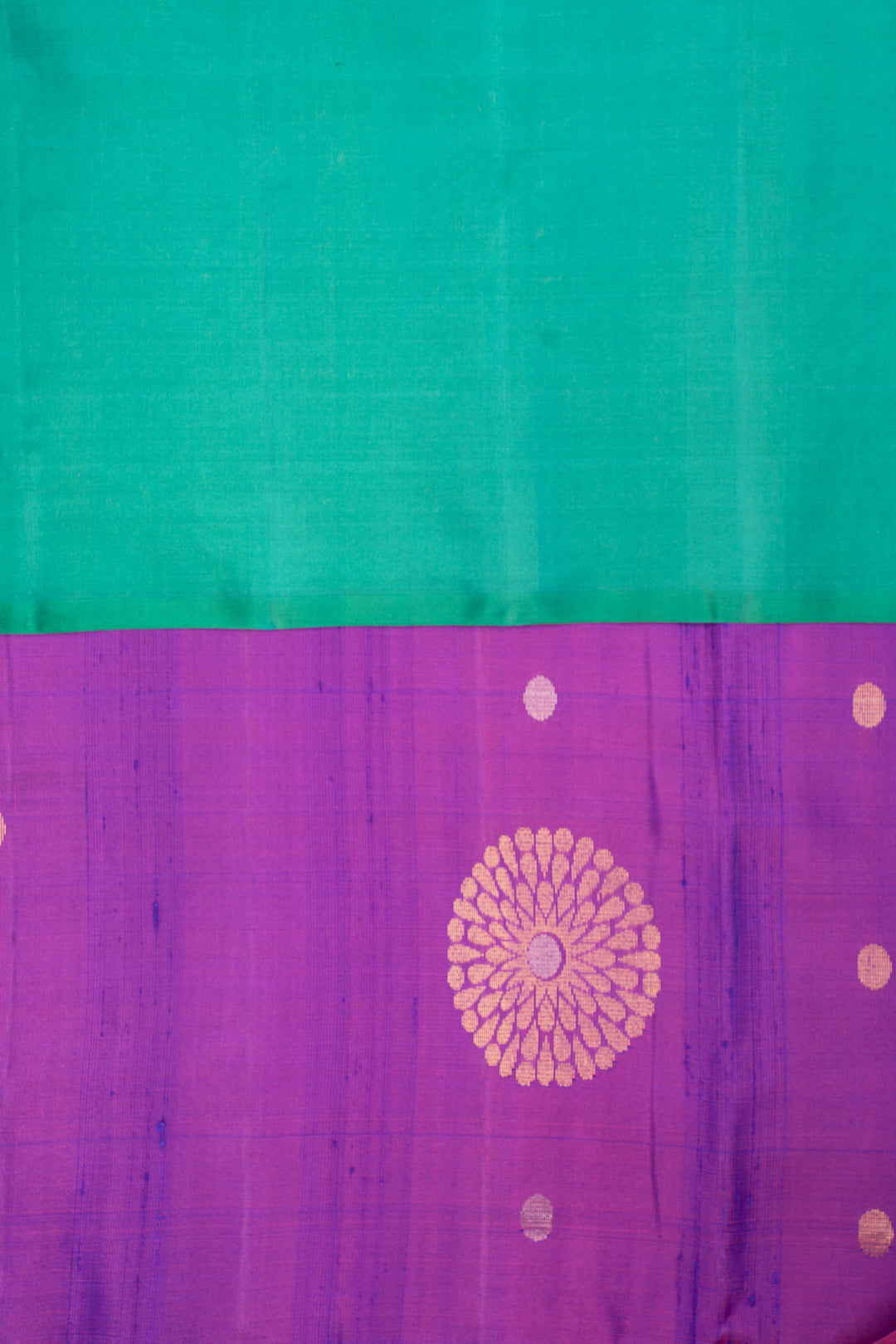 Purple and Cyan Pure Soft Silk Saree - Clio Silks