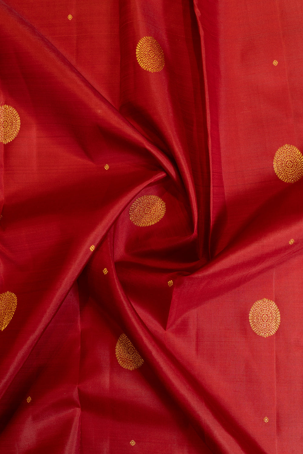 Deep red traditional pure Kanchipuram silk saree