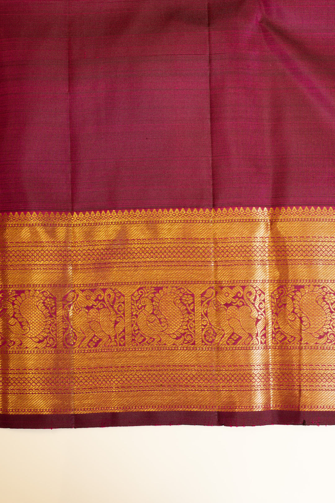 Magenta zari checks traditional pure Kanchipuram silk saree