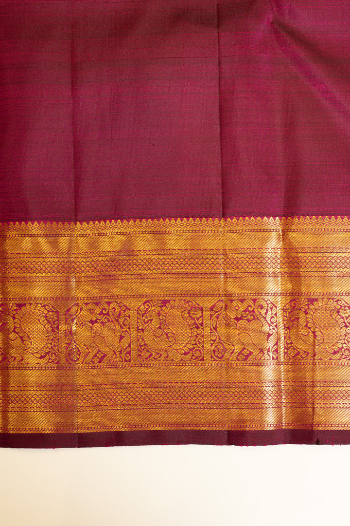 Magenta zari checks traditional pure Kanchipuram silk saree