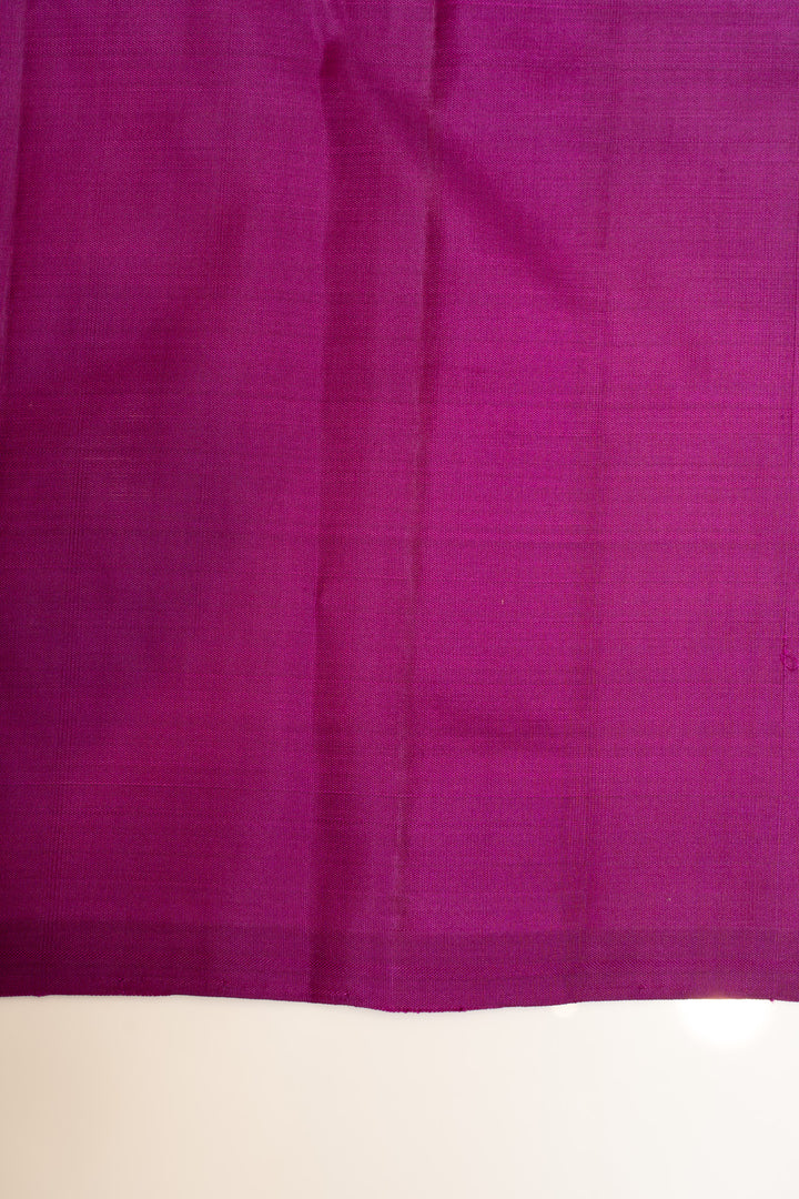Lilac borderless zari stripes pure Kanchipuram silk saree