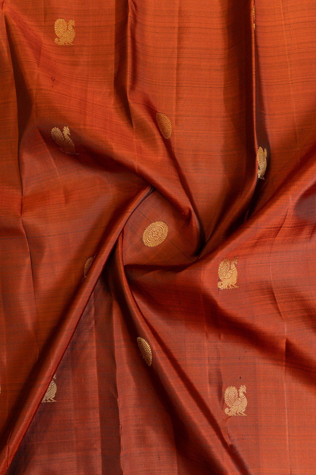 Rust maroon rettai pettu pure Kanchipuram silk saree