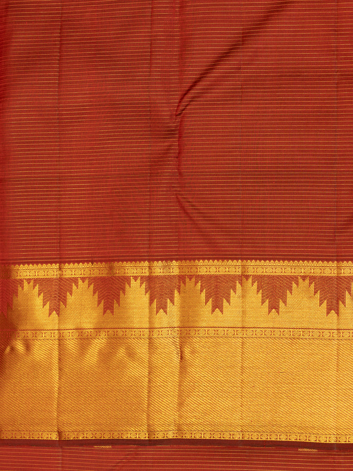 Maroon vairaoosi temple border pure Kanchipuram silk saree