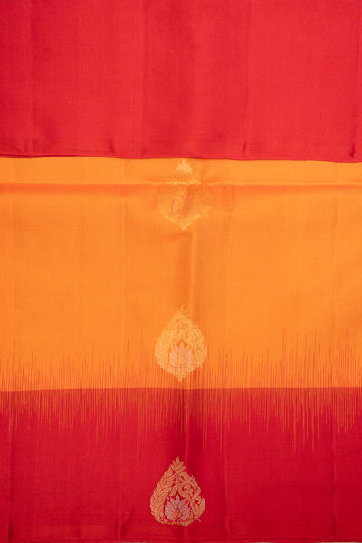 Mango Yellow and Magenta Pink Pure Soft Silk Saree - Clio Silks