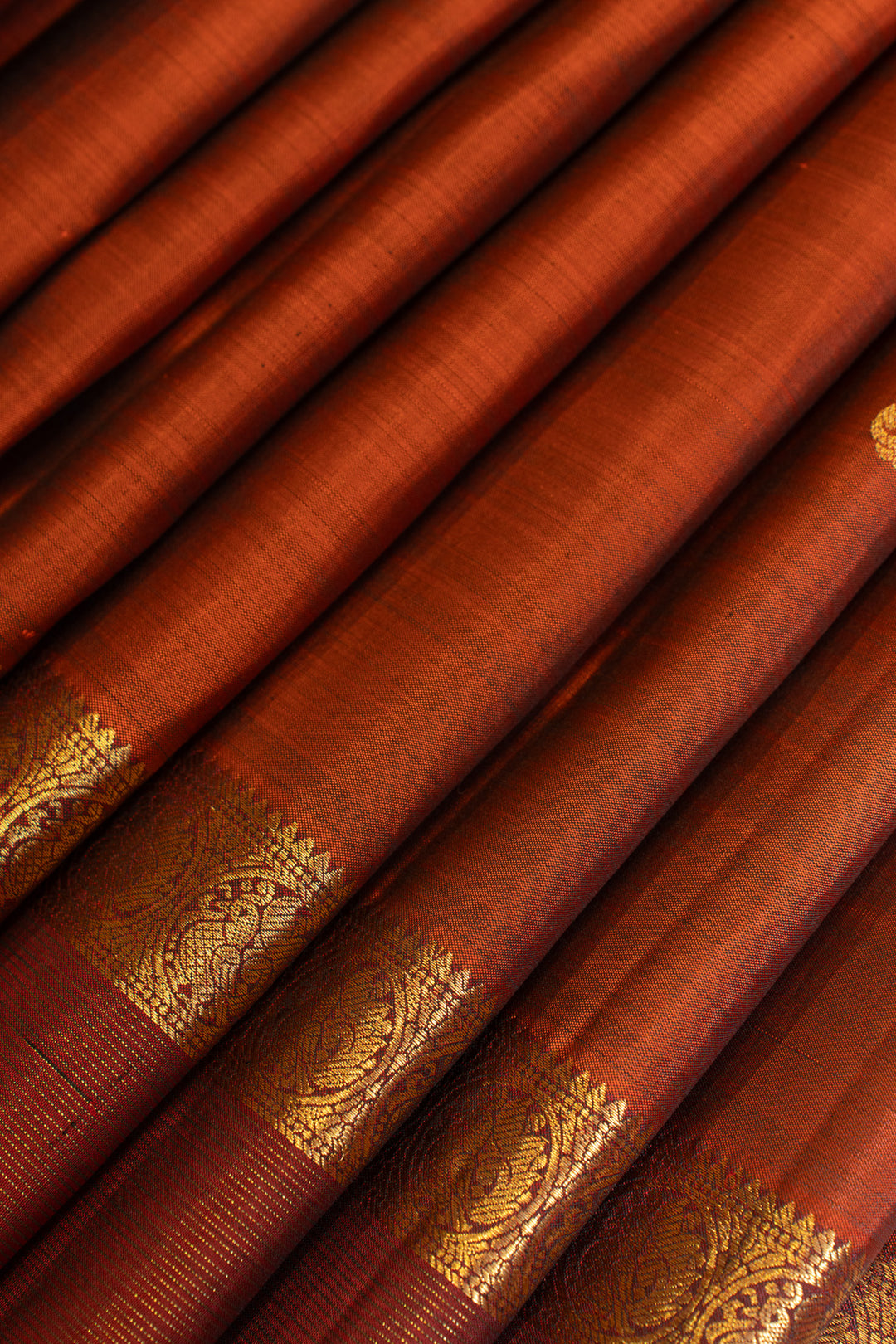 Rust maroon rettai pettu pure Kanchipuram silk saree