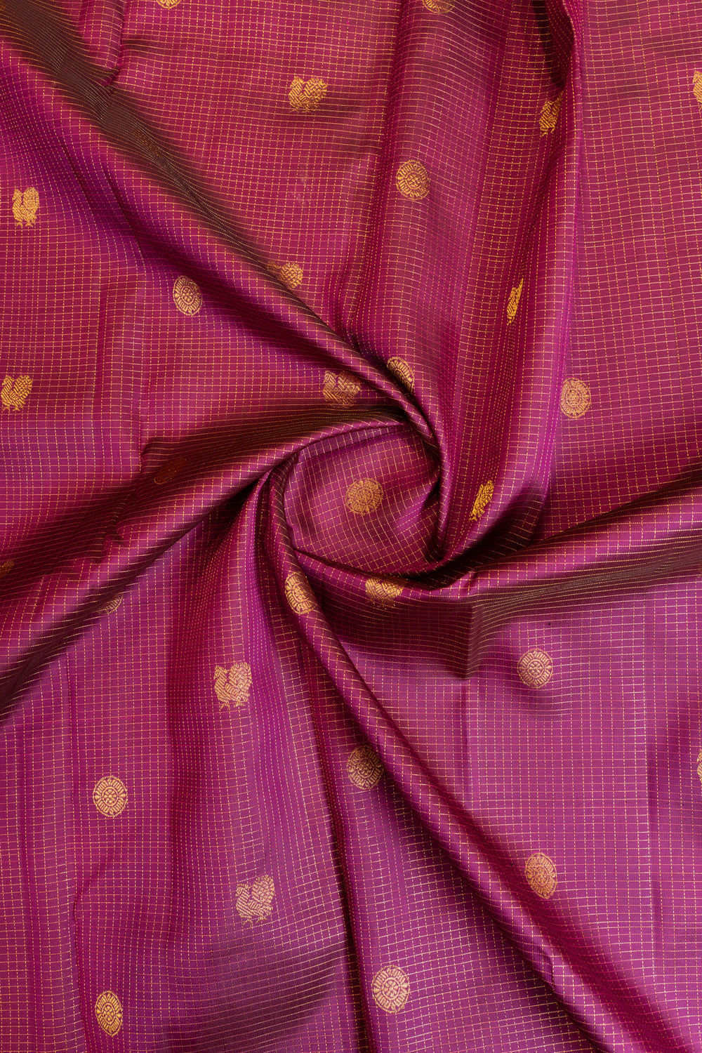 Jamun purple vairaoosi checks pure Kanchipuram silk saree