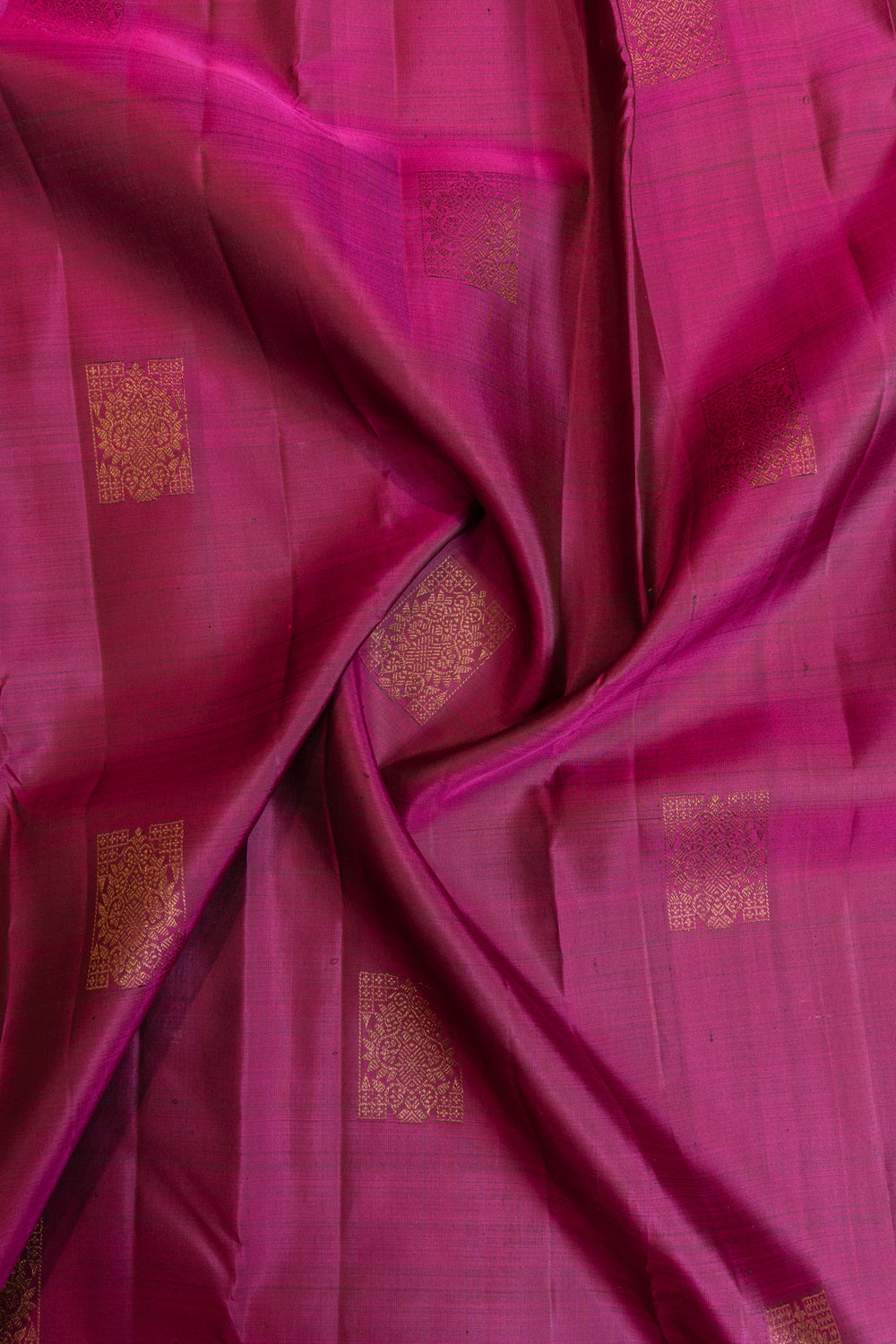 Magenta purple and Brown traditional pure Kanchipuram silk saree