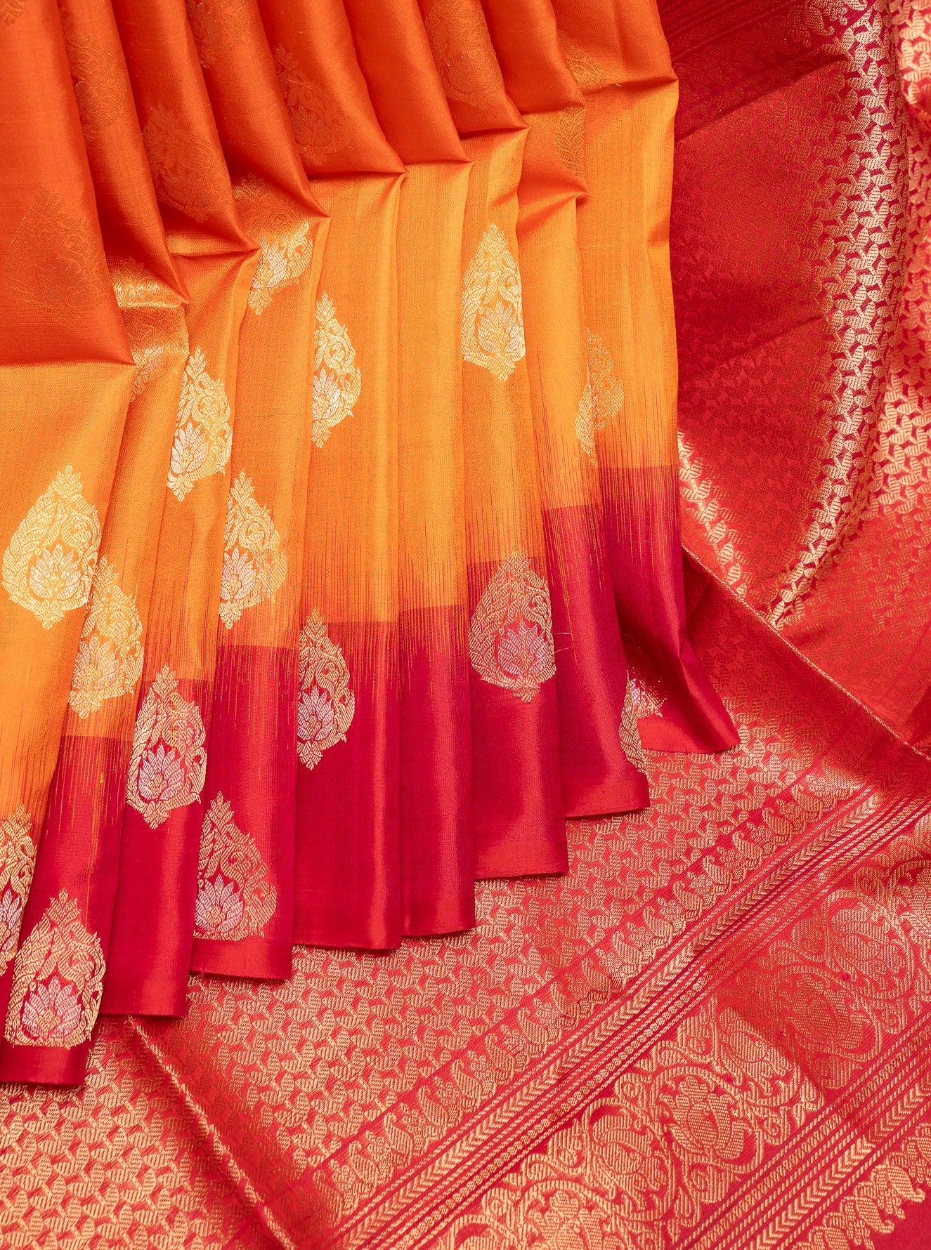 Mango Yellow and Magenta Pink Pure Soft Silk Saree - Clio Silks