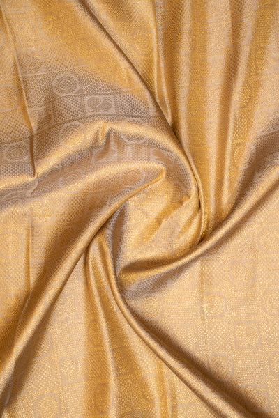 Champagne Gold Brocade Pure Kanchipuram Silk Saree - Clio Silks