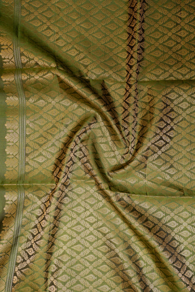 Mehendi Green Pure Soft Silk Saree - Clio Silks