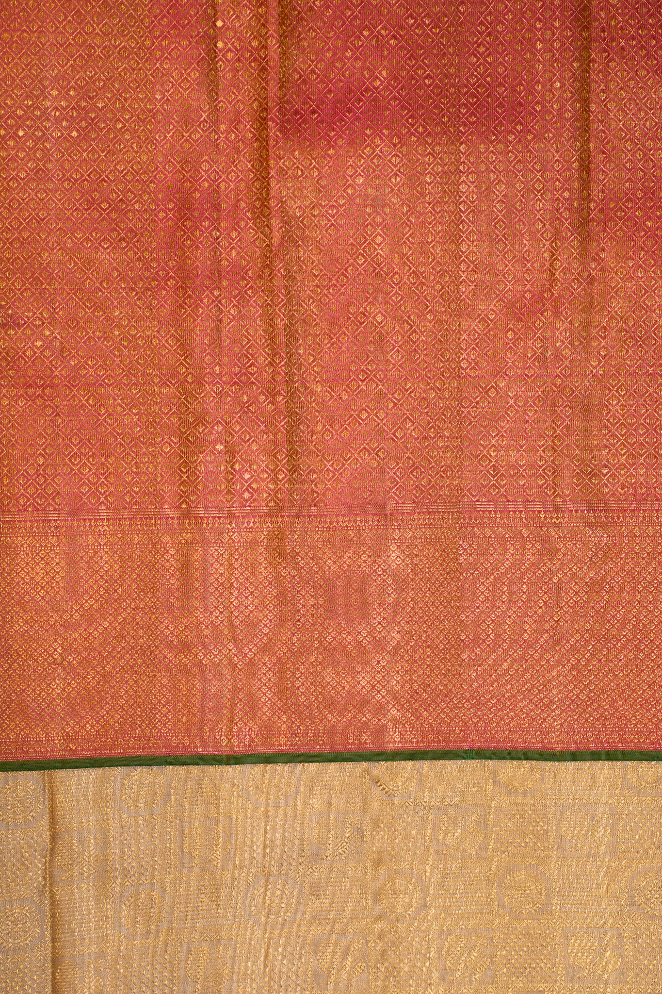 Champagne Gold Brocade Pure Kanchipuram Silk Saree - Clio Silks