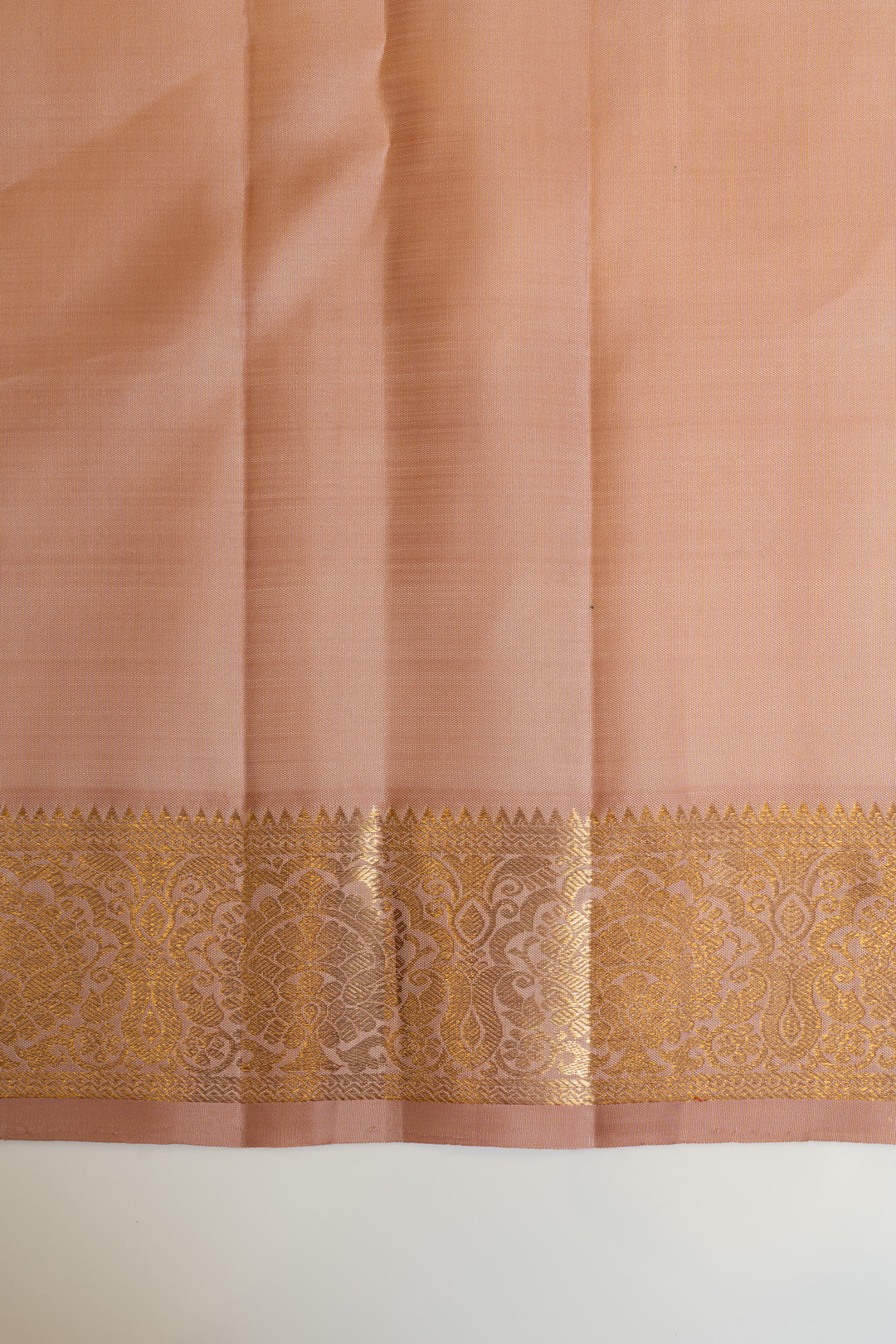 Pastel pink paisley motifs traditional pure Kanchipuram silk saree