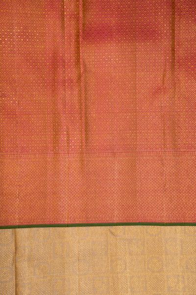 Champagne Gold Brocade Pure Kanchipuram Silk Saree - Clio Silks