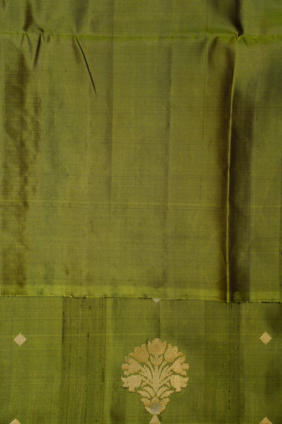Mehendi Green Pure Soft Silk Saree - Clio Silks