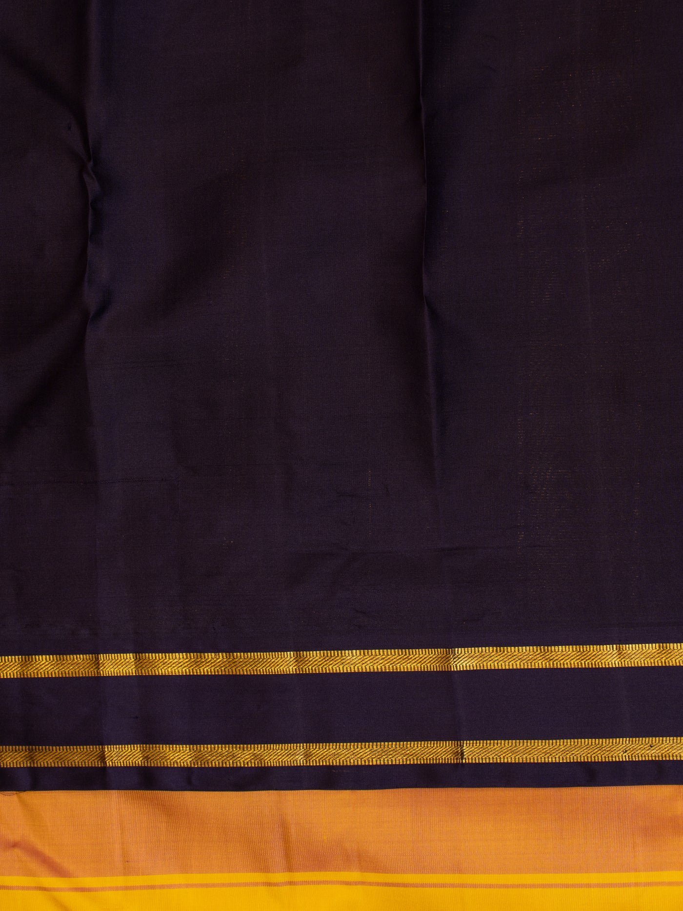 Yellow and peach stripes pure Kanchipuram silk saree