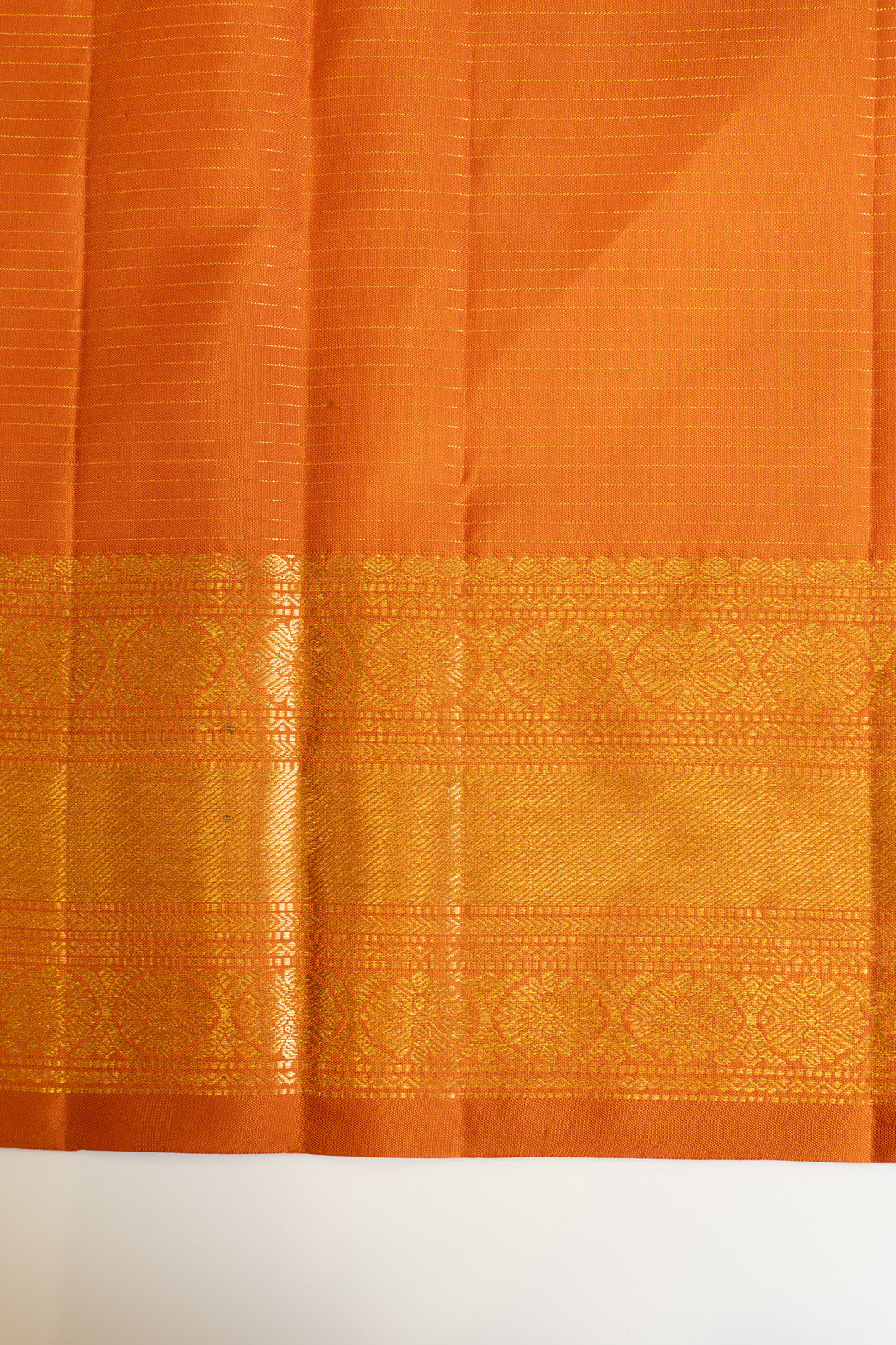 Rust orange vairaoosi pure Kanchipuram silk saree