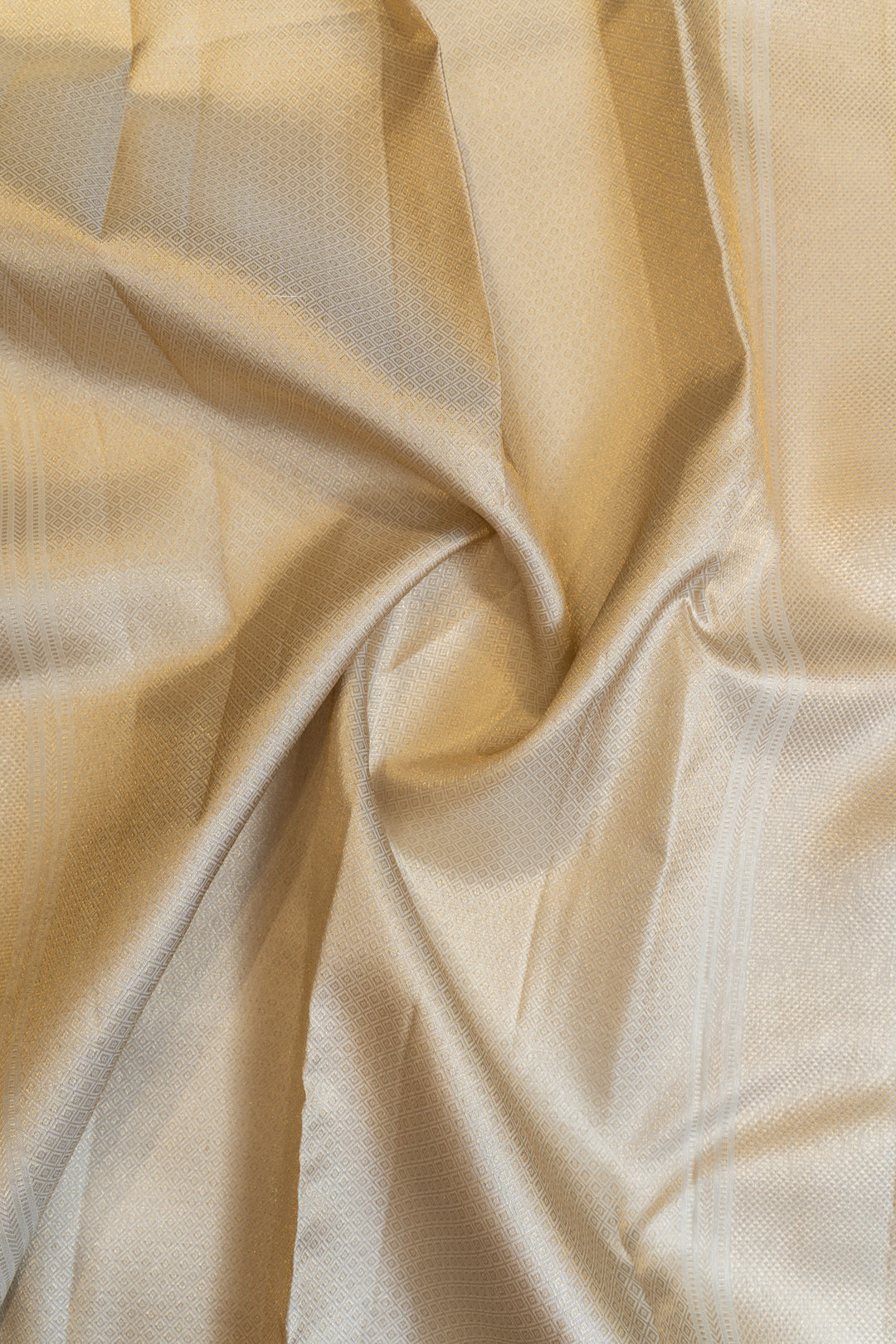 Beige latte brocade pure Kanchipuram silk saree