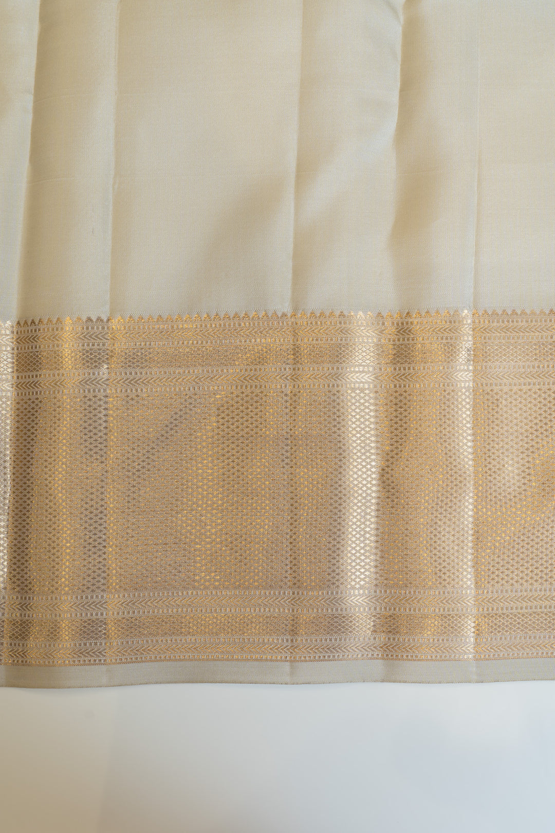 Beige latte brocade pure Kanchipuram silk saree