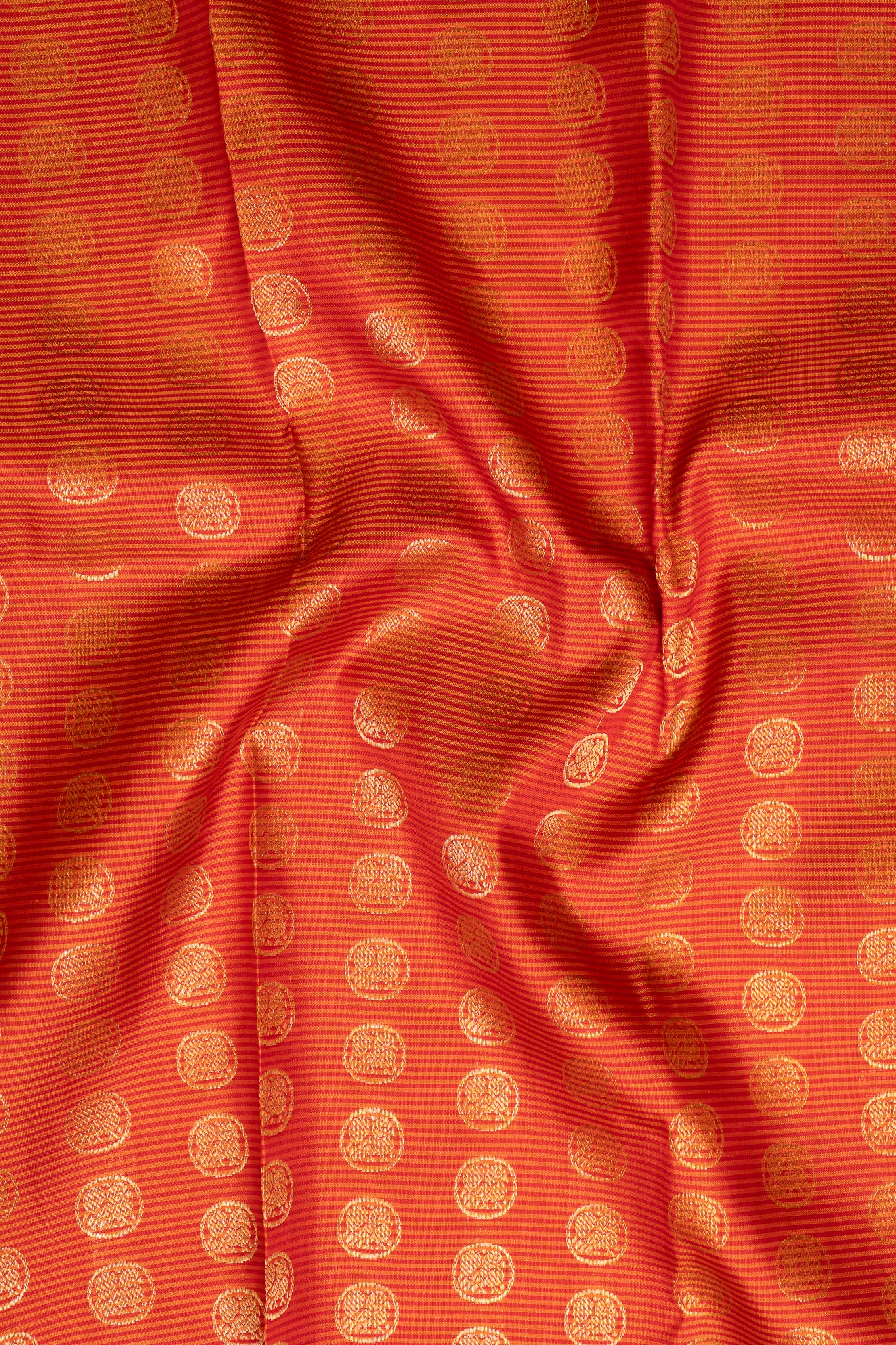 Rust Orange and Black Pure Zari Kanchipuram Silk Saree - Clio Silks