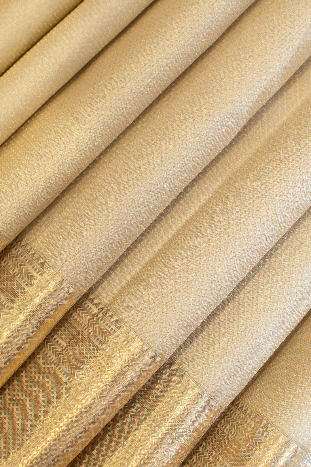 Beige latte brocade pure Kanchipuram silk saree