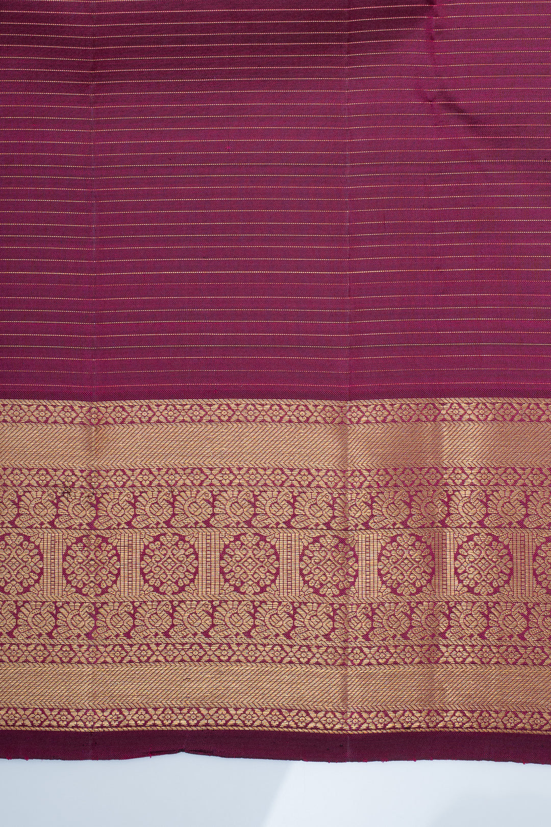 Royal Purple Vairaoosi Stripes Pure Kanchipuram Silk Saree