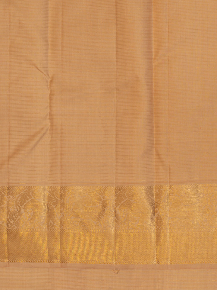 Light beige vairaoosi pure Kanchipuram silk saree
