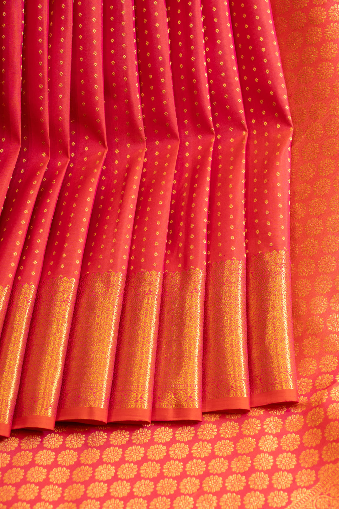 Red lakshadeepam pure Kanchipuram silk saree