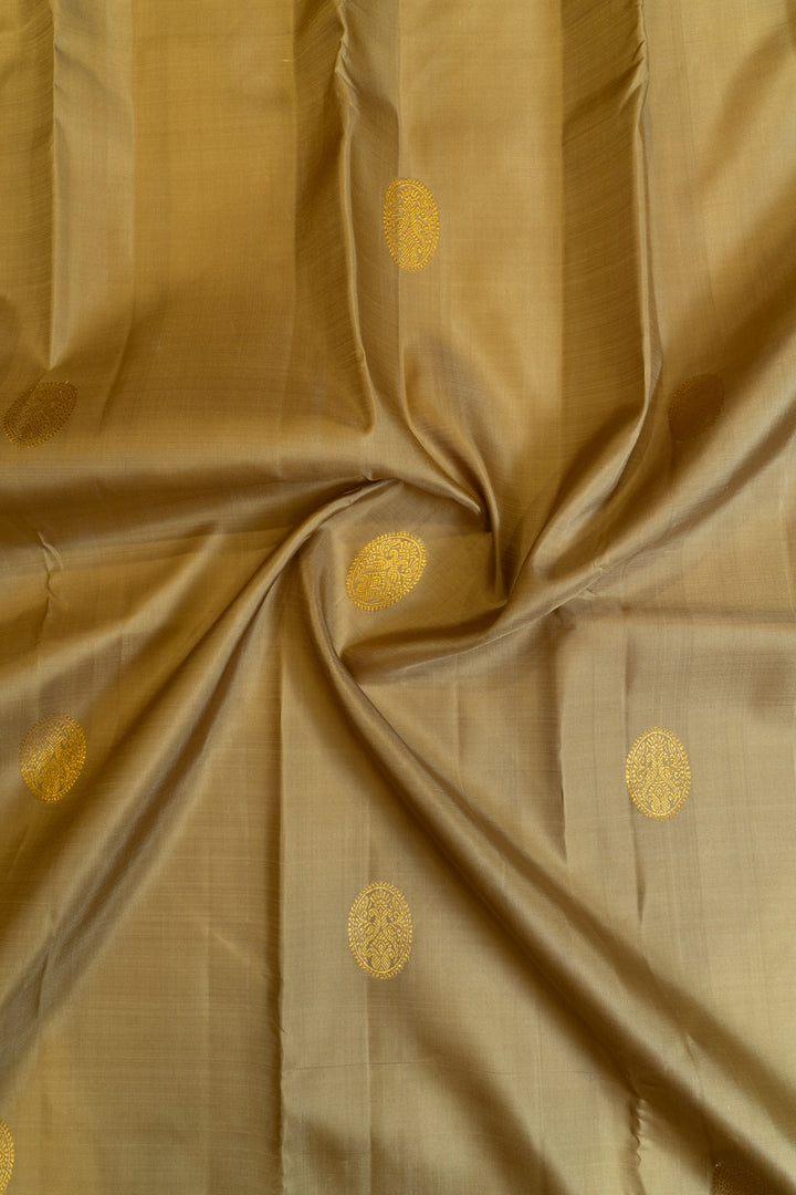 Sand beige pure Kanchipuram silk saree
