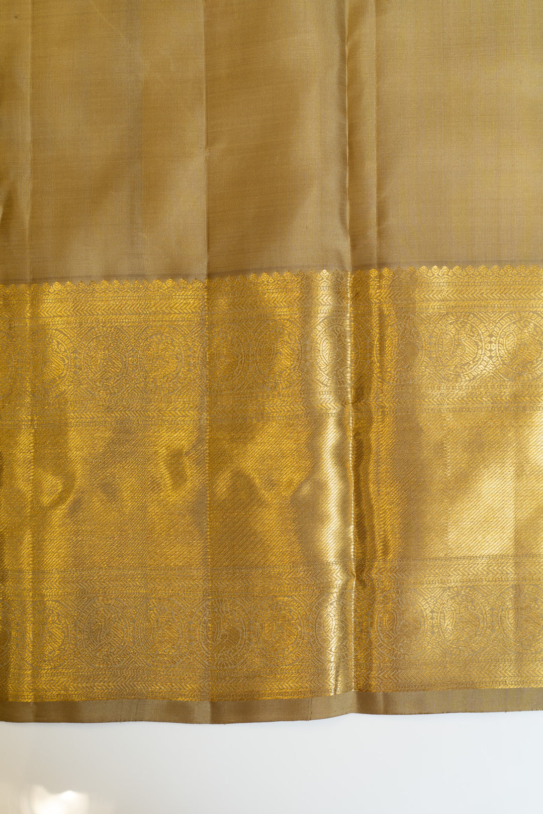 Sand beige pure Kanchipuram silk saree