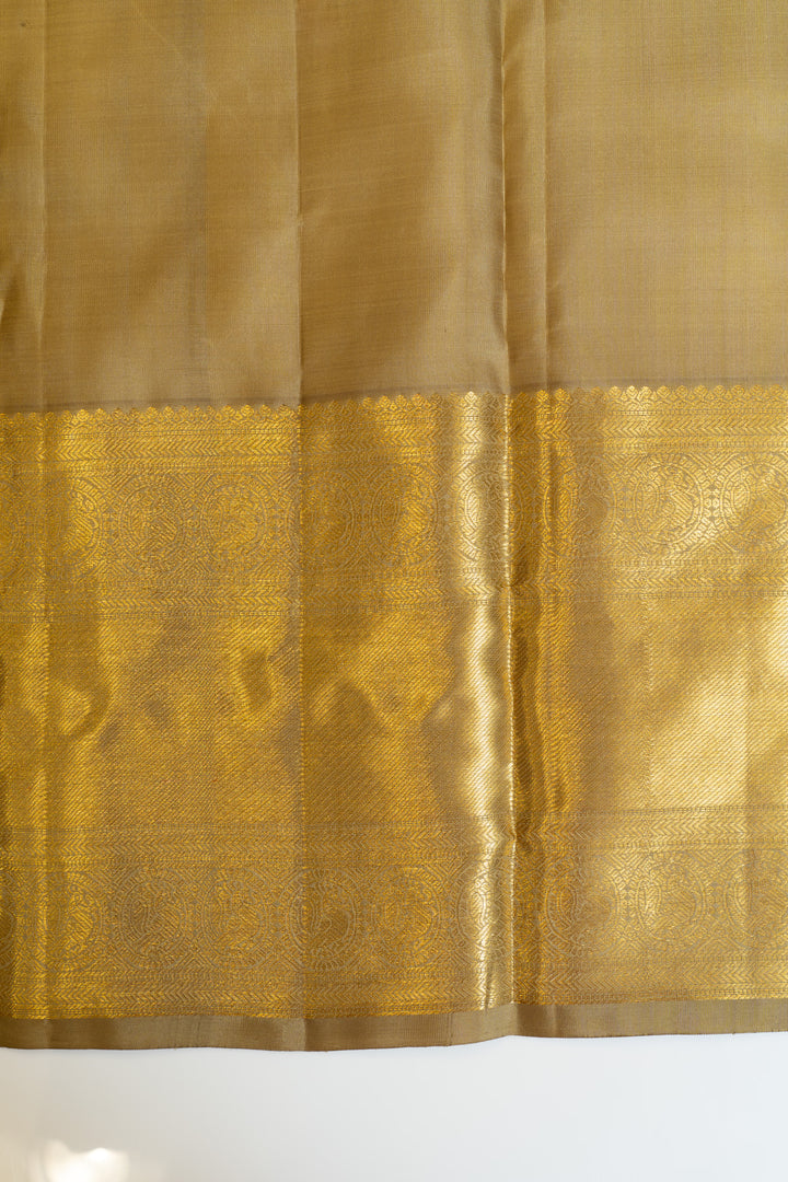 Sand beige pure Kanchipuram silk saree