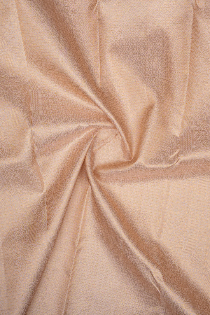 Baby Pink Checks Pure Kanchipuram Silk Saree