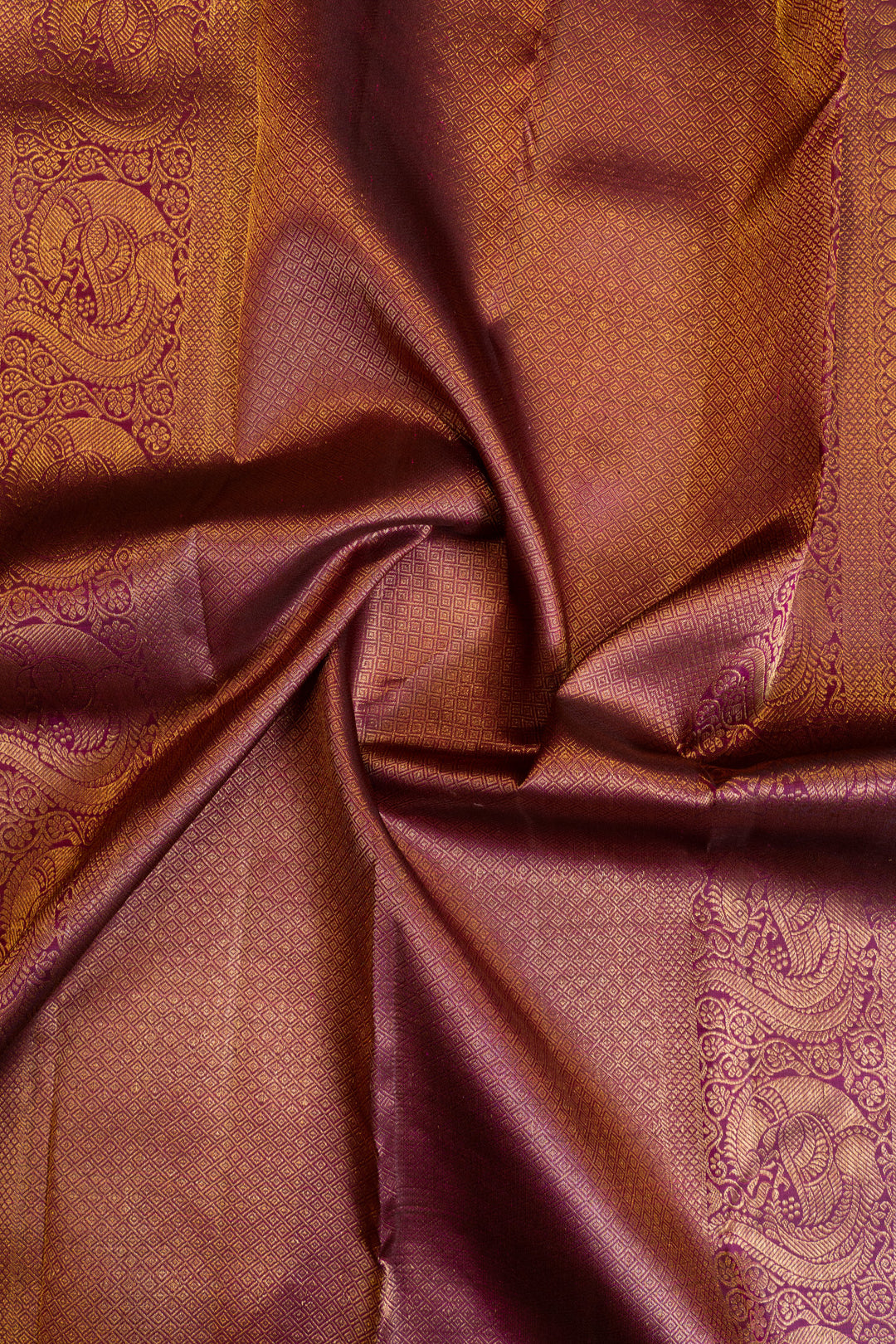 Magenta purple traditional pure Kanchipuram silk saree