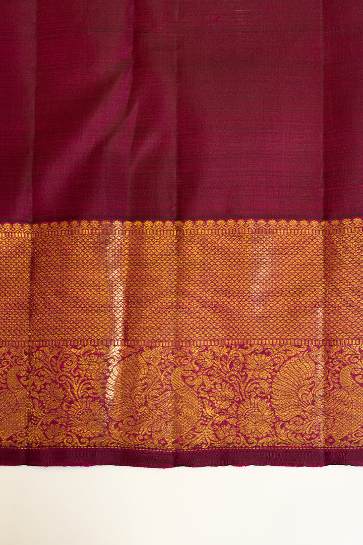 Magenta purple traditional pure Kanchipuram silk saree